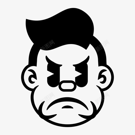 恼怒男孩脸svg_新图网 https://ixintu.com 恼怒 男孩 暴躁 悲伤 年代 风格 橡皮 卡通 表情
