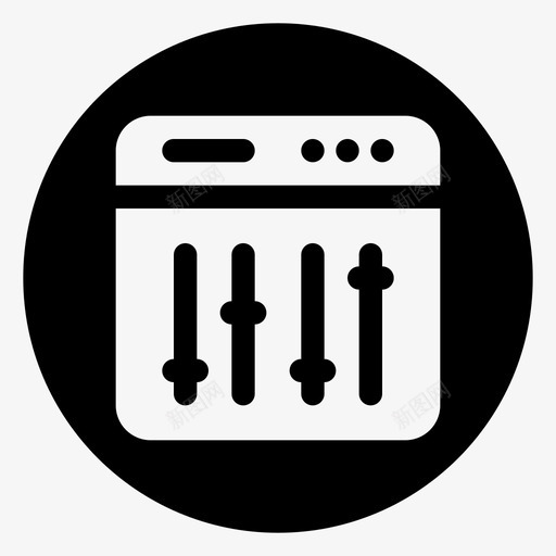 音乐设置应用程序控件svg_新图网 https://ixintu.com 音乐 设置 应用程序 控件 选项 用户界面 圆形 图示
