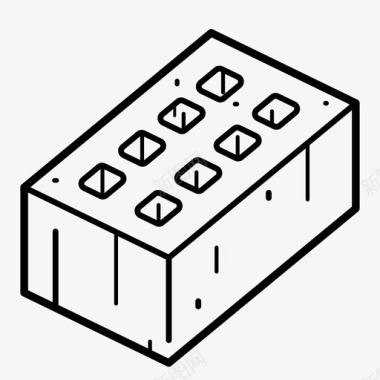 砖建筑混凝土图标