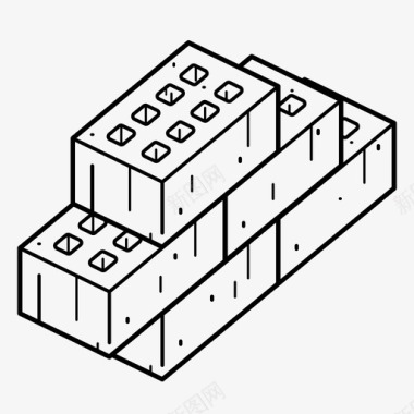 砖墙砖块砌块图标