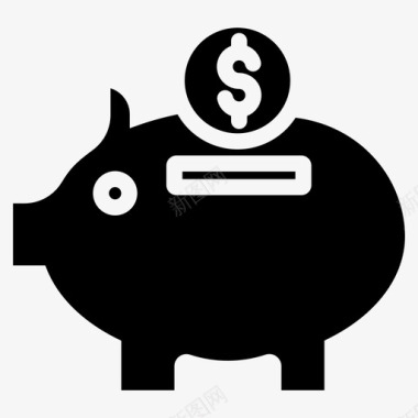 小猪银行硬币节省成本图标