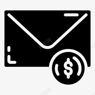 货币电子邮件美元信件图标