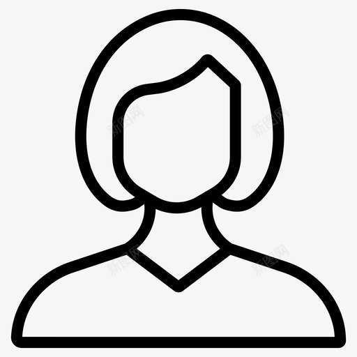 女用户头像基本用户界面svg_新图网 https://ixintu.com 女用 用户 头像 基本 用户界面