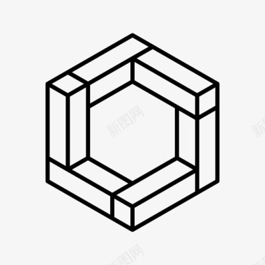 不可能的六边形立方体埃舍尔图标