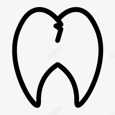 裂牙牙医医学图标