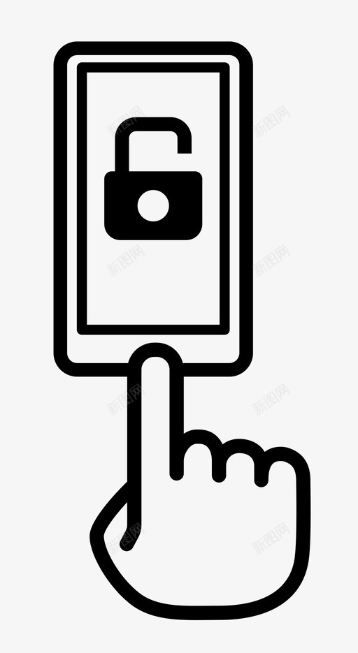 解锁手机手指指纹svg_新图网 https://ixintu.com 解锁 手机 手指 指纹 扫描 手势