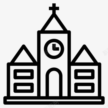教堂建筑物基督教图标