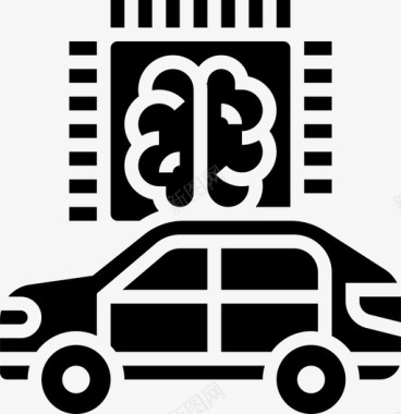 人工智能自动驾驶汽车图标