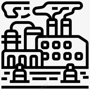 空气污染工厂工业图标