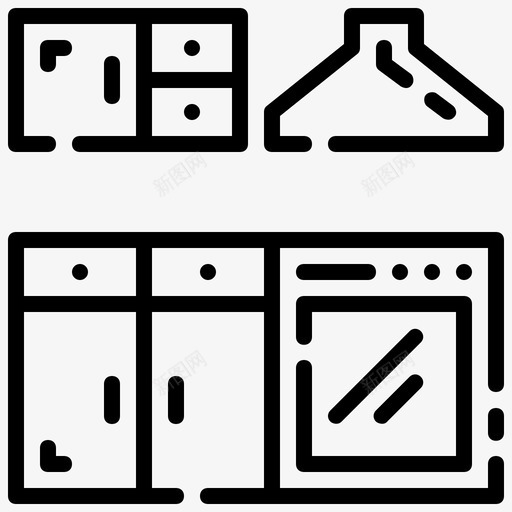 采购产品厨柜厨柜家具svg_新图网 https://ixintu.com 厨柜 家具 采购 产品 厨房 配件 轮廓