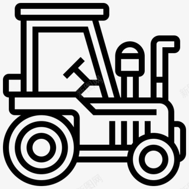 拖拉机农业农田图标