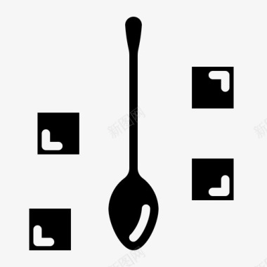糖和勺子咖啡馆咖啡图标