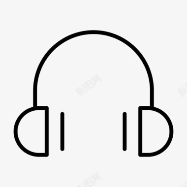 耳机听商务瘦图标完成图标