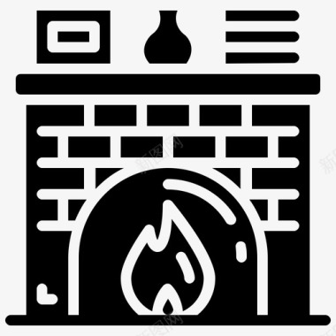 壁炉家具暖气炉图标