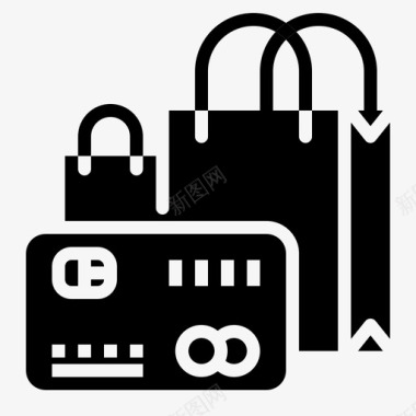 购物袋信用卡金融图标
