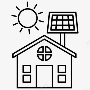 太阳能房能源家居图标