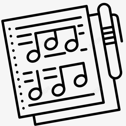 音乐工作人员作曲纸张svg_新图网 https://ixintu.com 音乐 工作人员 作曲 纸张 乐器
