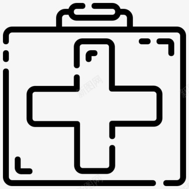 医疗袋十字架流行轮廓第1卷图标