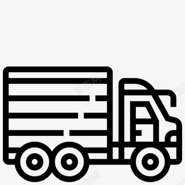 半卡车货物拖车图标