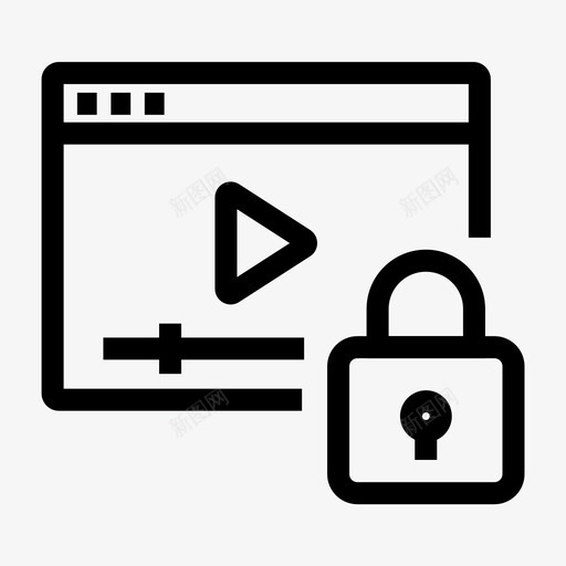 视频锁网络安全svg_新图网 https://ixintu.com 视频 网络安全 安全