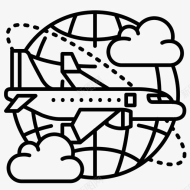 商务旅行航空公司飞机图标