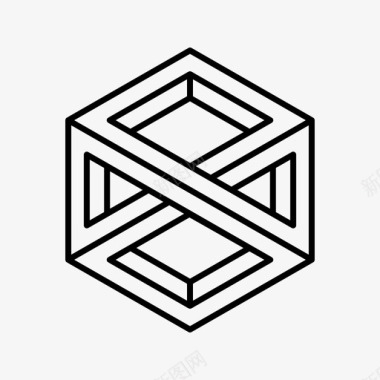 不可能的立方体埃舍尔不可能的物体图标