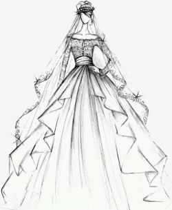 西式婚纱手绘婚纱手绘高清图片