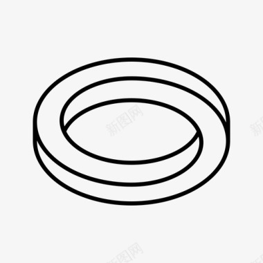 不可能的圆甜甜圈不可能的物体图标
