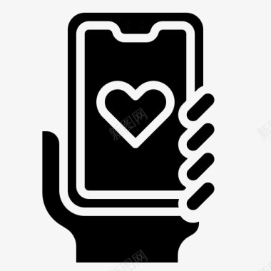 智能手机心脏爱图标
