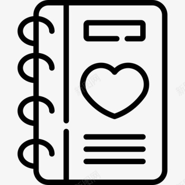 爱情日记笔记本情人节图标