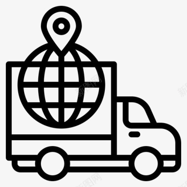 送货电子商务全球图标