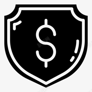 金钱保护银行安全图标