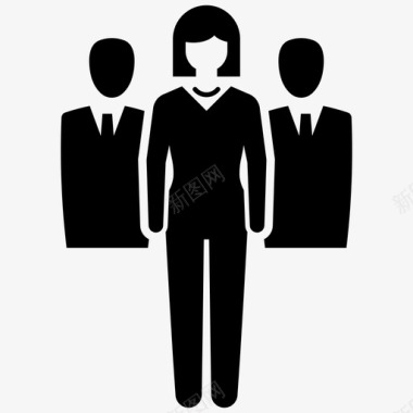 商业领导商业团体女商人图标