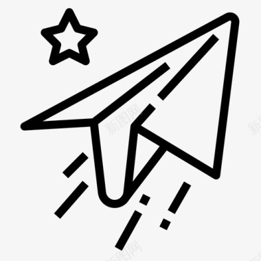 纸飞机飞机折纸发送图标