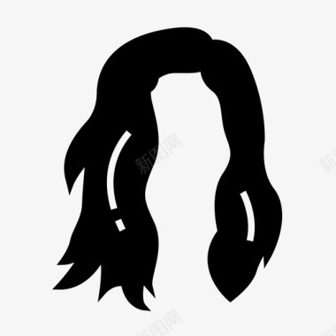 女性头发解剖学身体部位图标
