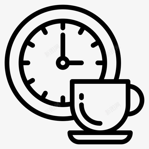 时间时钟咖啡svg_新图网 https://ixintu.com 时间 时钟 咖啡 计时器 手表
