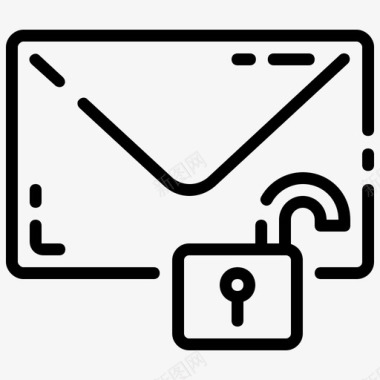 解锁电子邮件未加密不安全图标
