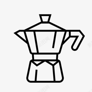 莫卡壶浓缩咖啡手工酿造图标
