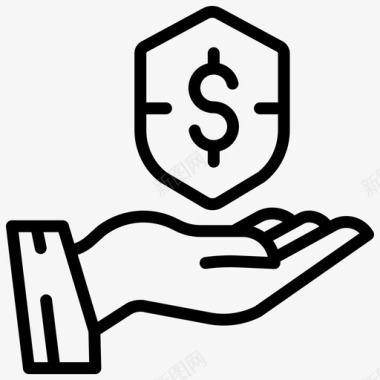 金钱保护商业安全现金保护图标