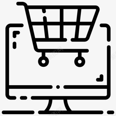 网上购物电脑搜索引擎优化网络营销提纲图标