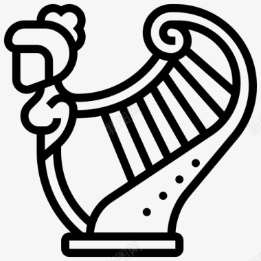 竖琴古代乐器图标