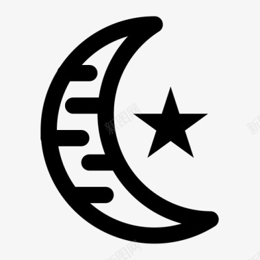 月亮穆斯林庆祝新月图标