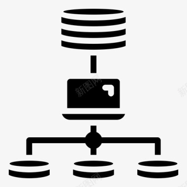 数据库结构化服务器大数据图示符图标