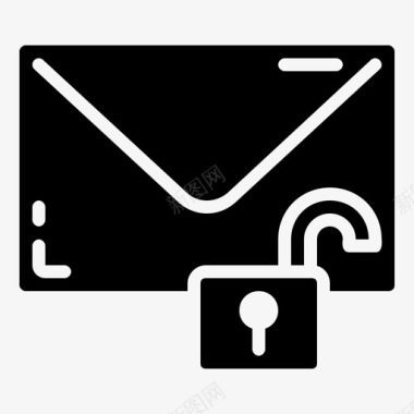 解锁的电子邮件未加密的不安全的图标