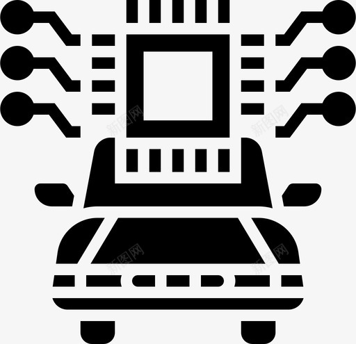 cpu自动汽车svg_新图网 https://ixintu.com 自动 汽车 驾驶 数字 芯片 标志