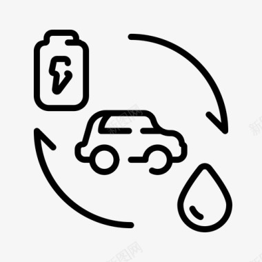 混合动力汽车生态能源图标