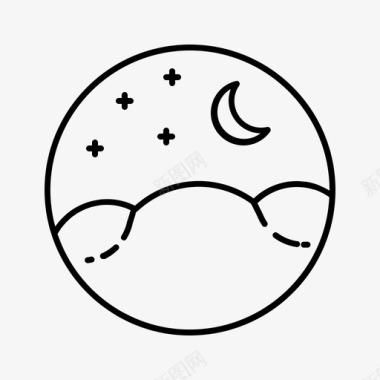 夜晚月亮斋月图标