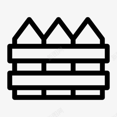 栅栏木块建筑图标