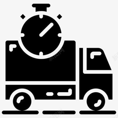 快速运输秒表交货和物流图示符图标