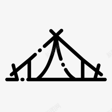 帐篷露营森林图标